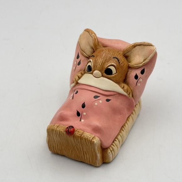 Vintage Pendelfin Wakey Easter Rabbit Bunny Bed Lady Bug Made in Englend Figure - Picture 2 of 9